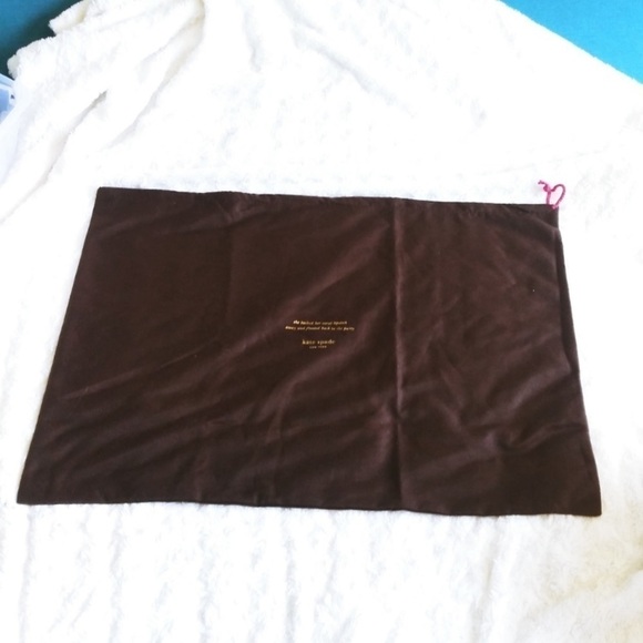 Kate Spade dust bag oversized brown storage size 27 1/2"x 19". Pink Drawstring - Picture 3 of 3